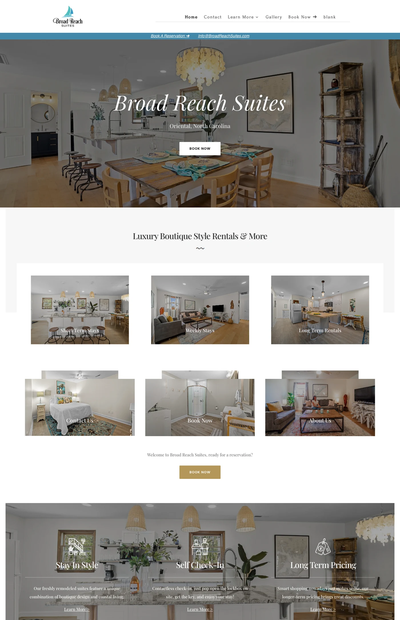 Original Broad Reach Suites website designed by Carolinas Web Design